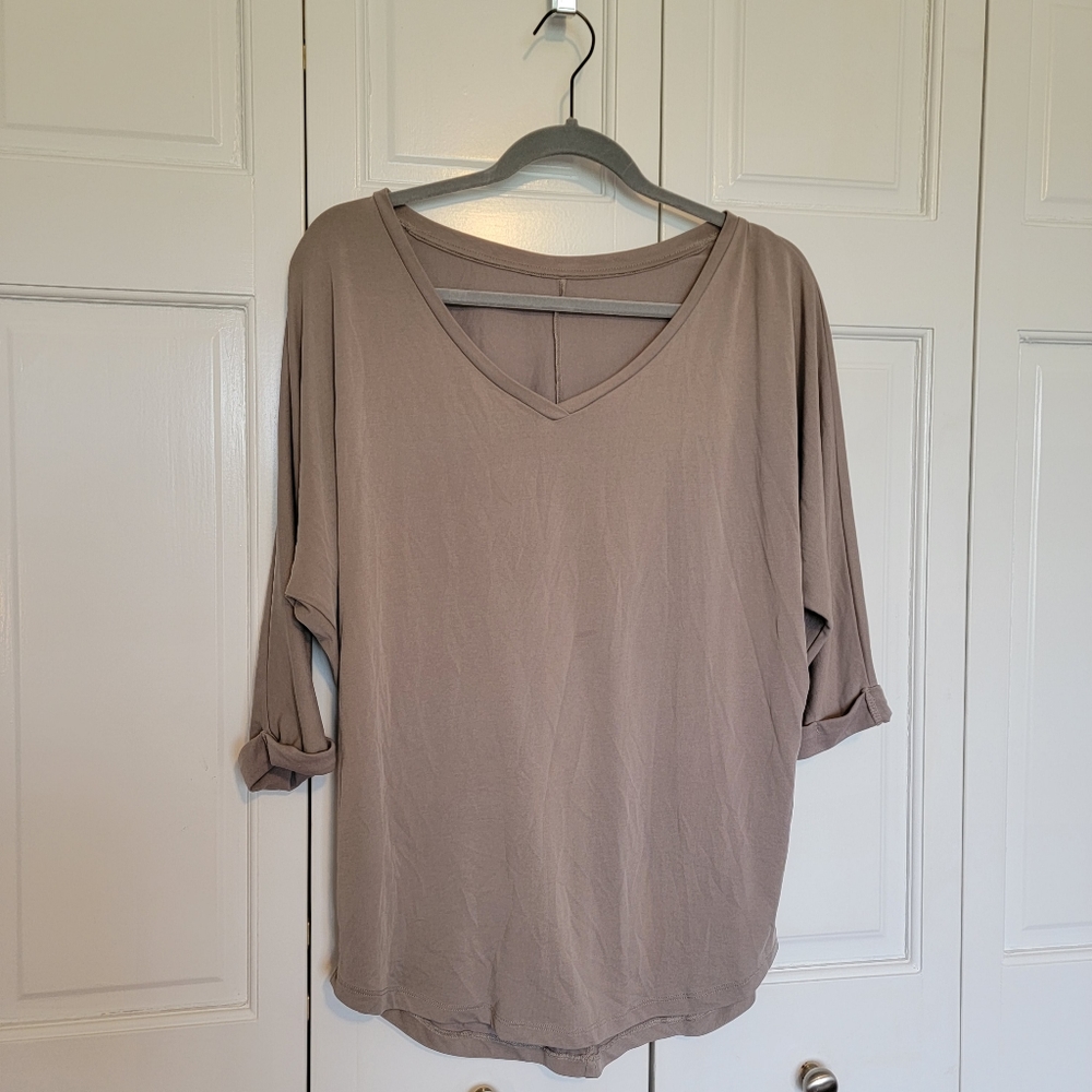 Taupe 3/4 sleeve top
